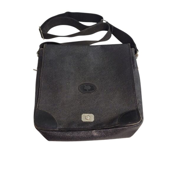 Mulberry Vintage Black Pebble Leather Messenger Crossbody Bag